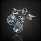 Topáz ezüst fülbevaló