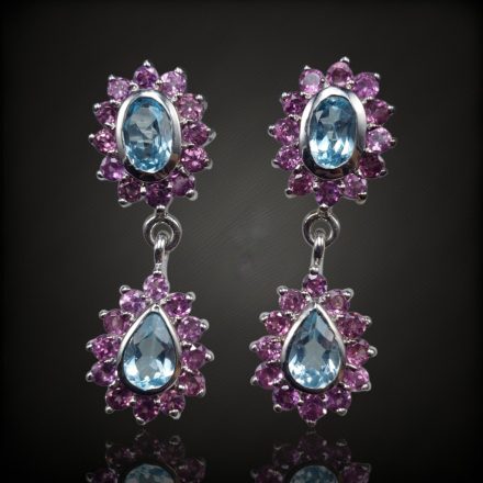 Topáz ezüst fülbevaló