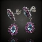 Topáz ezüst fülbevaló