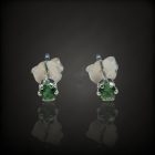 Tsavorit gránát ezüst fülbevaló