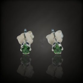 Tsavorit gránát ezüst fülbevaló