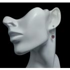 Turmalin ezüst fülbevaló