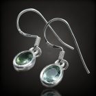 Turmalin ezüst fülbevaló