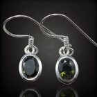 Turmalin ezüst fülbevaló