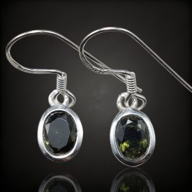 Turmalin ezüst fülbevaló