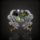 Turmalin ezüst fülbevaló