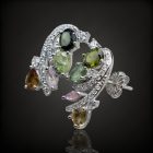 Turmalin ezüst fülbevaló