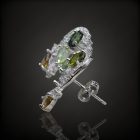 Turmalin ezüst fülbevaló