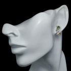 Turmalin ezüst fülbevaló