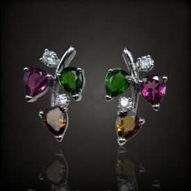 Turmalin ezüst fülbevaló