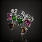 Turmalin ezüst fülbevaló