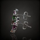 Turmalin ezüst fülbevaló