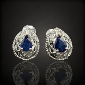 Zafír ezüst fülbevaló